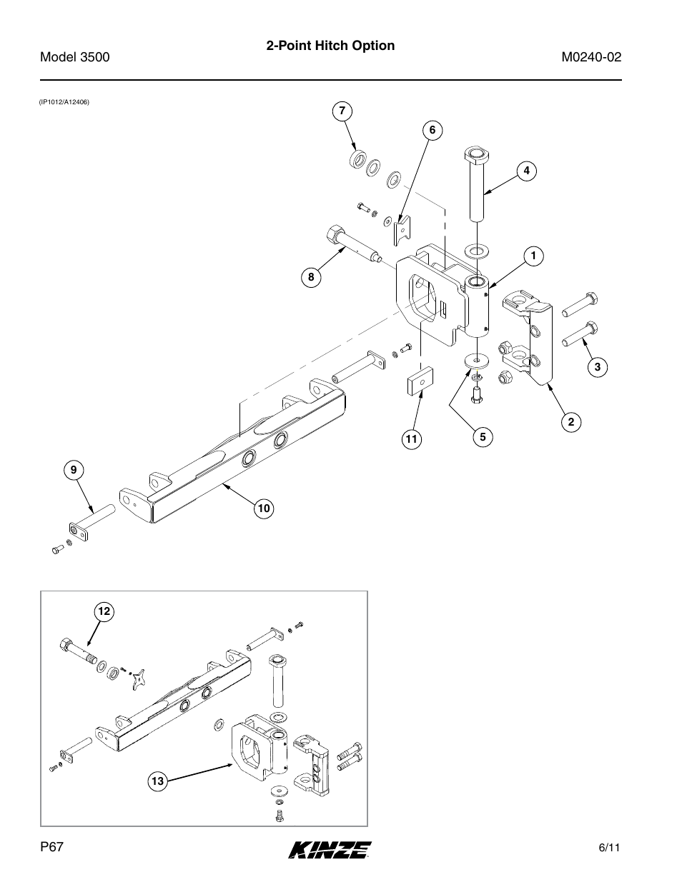 Point hitch option | Kinze 3500 Lift and Rotate Planter Rev. 5/14 User Manual | Page 70 / 182