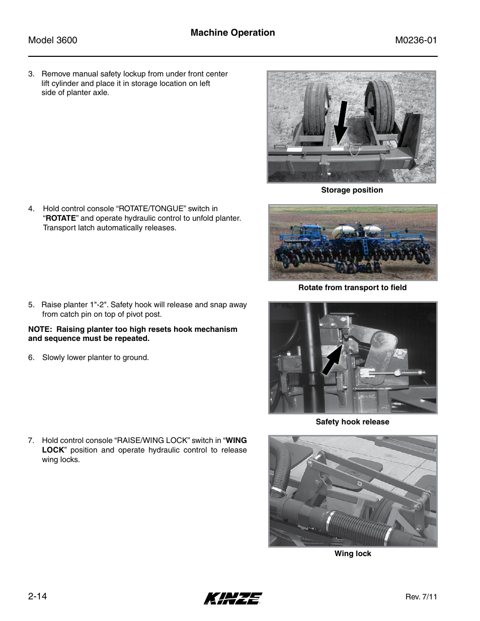 Kinze 3600 Lift and Rotate Planter Rev. 7/14 User Manual | Page 24 / 172