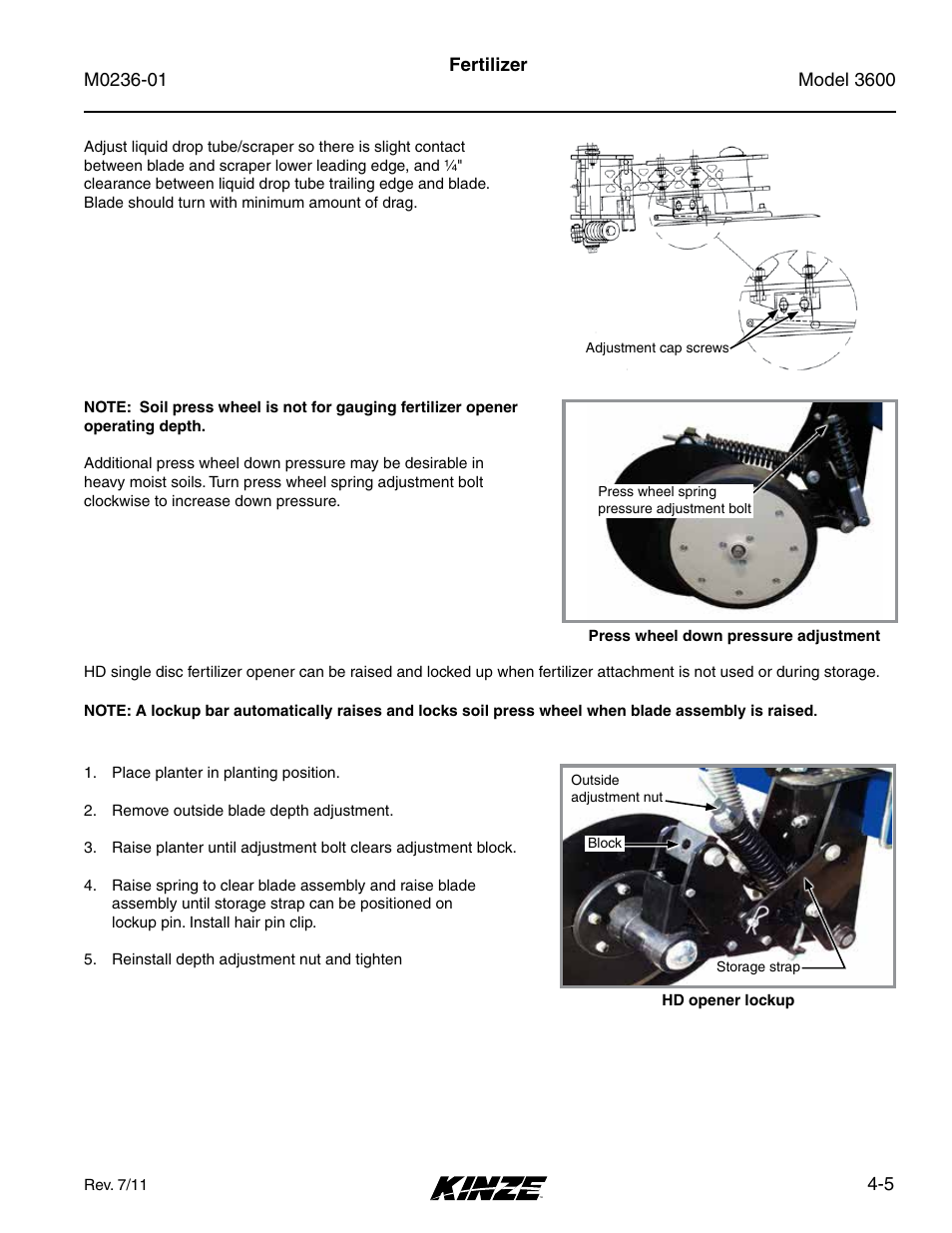 Kinze 3600 Lift and Rotate Planter Rev. 7/14 User Manual | Page 73 / 172