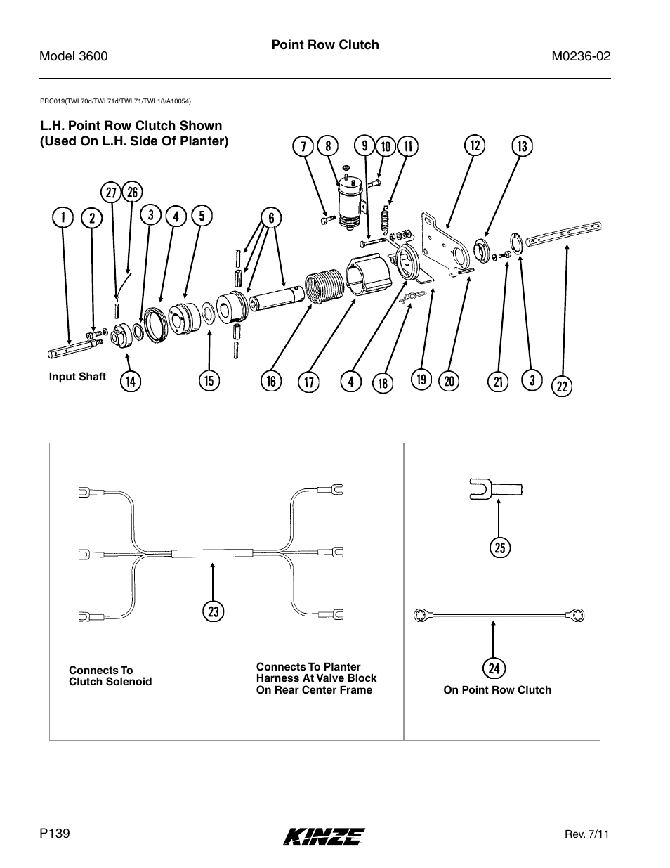 Point row clutch, X 13 | Kinze 3600 Lift and Rotate Planter Rev. 5/14 User Manual | Page 142 / 302