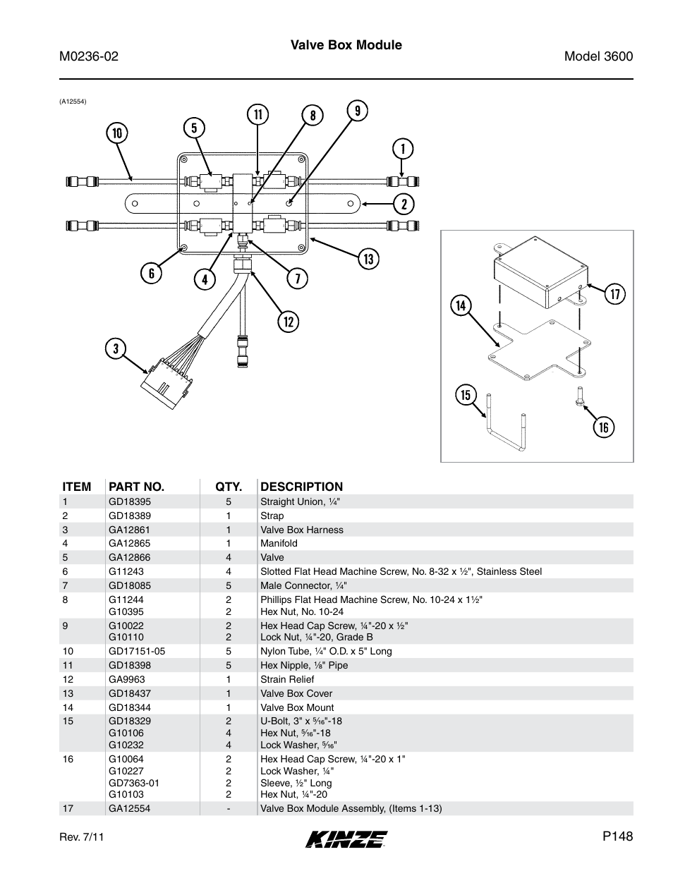Valve box module, P148 | Kinze 3600 Lift and Rotate Planter Rev. 5/14 User Manual | Page 151 / 302