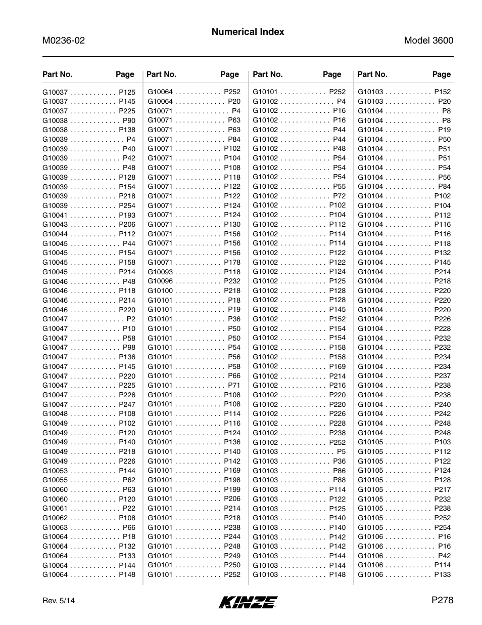 Kinze 3600 Lift and Rotate Planter Rev. 5/14 User Manual | Page 281 / 302