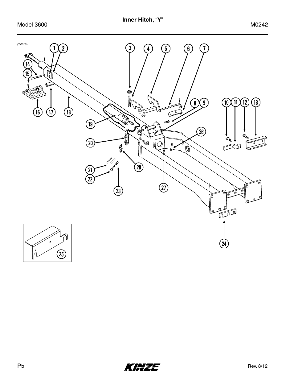 Inner hitch, “y, Inner hitch, “ y | Kinze 3600 Lift and Rotate Planter Rev. 6/14 User Manual | Page 8 / 40