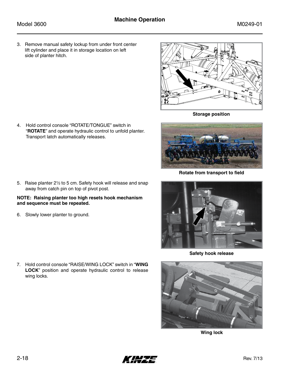 Kinze 3600 Lift and Rotate Planter (70 CM) Rev. 5/14 User Manual | Page 30 / 158