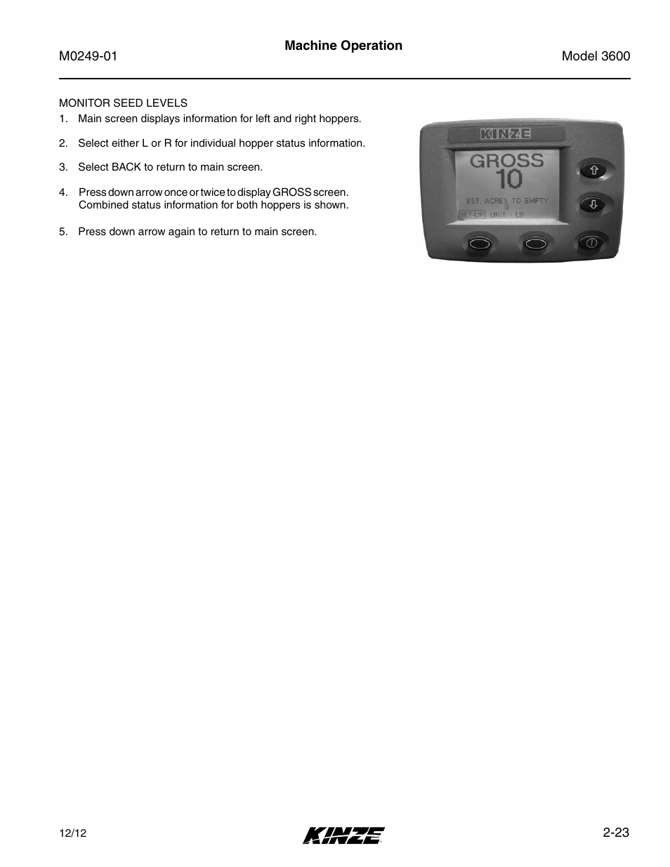 Kinze 3600 Lift and Rotate Planter (70 CM) Rev. 5/14 User Manual | Page 35 / 158
