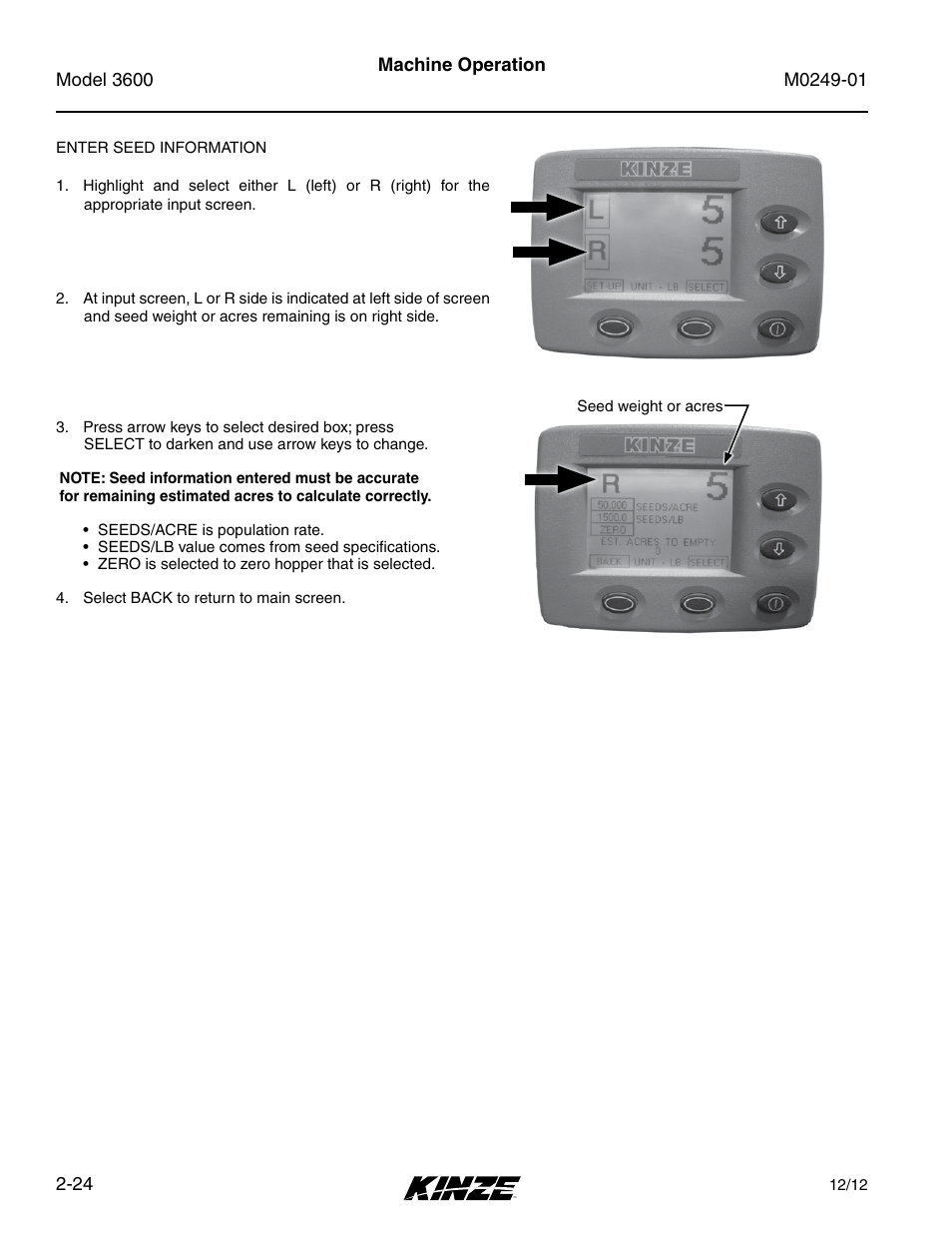 Kinze 3600 Lift and Rotate Planter (70 CM) Rev. 5/14 User Manual | Page 36 / 158