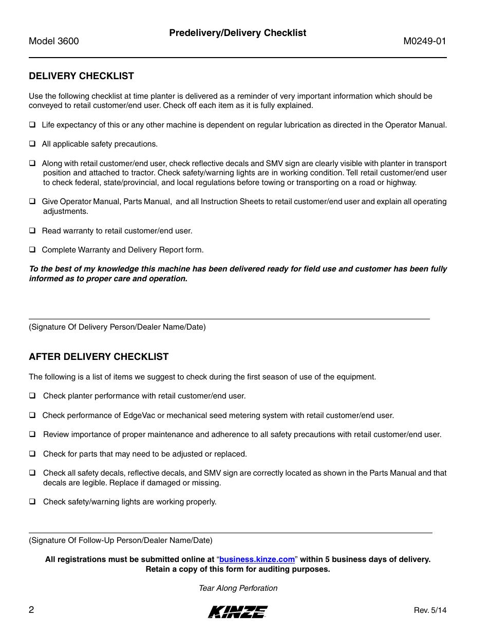Kinze 3600 Lift and Rotate Planter (70 CM) Rev. 5/14 User Manual | Page 4 / 158