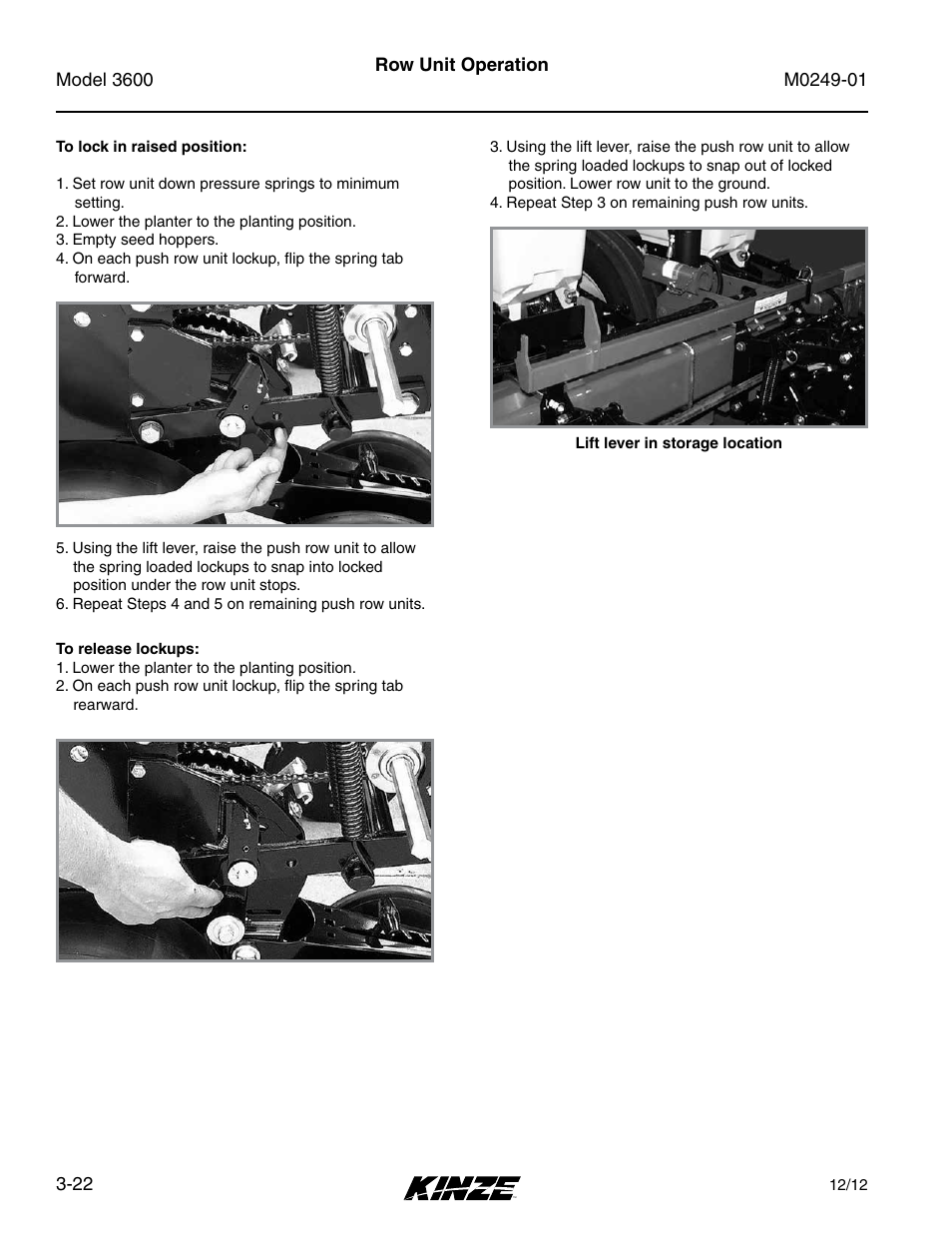 Kinze 3600 Lift and Rotate Planter (70 CM) Rev. 5/14 User Manual | Page 70 / 158