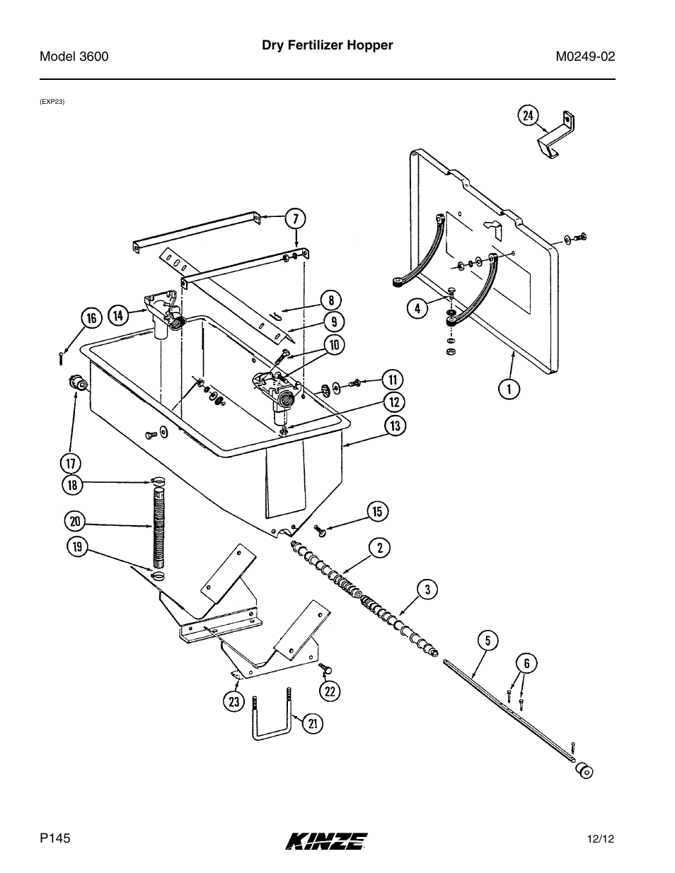 Dry fertilizer hopper | Kinze 3600 Lift and Rotate Planter (70 CM) Rev. 6/14 User Manual | Page 148 / 186
