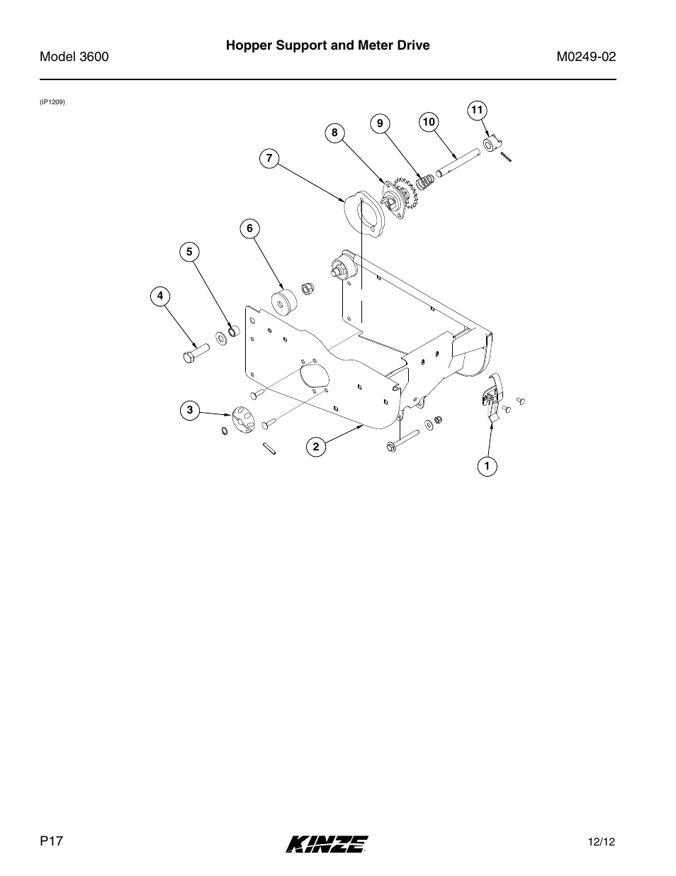 Hopper support and meter drive | Kinze 3600 Lift and Rotate Planter (70 CM) Rev. 6/14 User Manual | Page 20 / 186