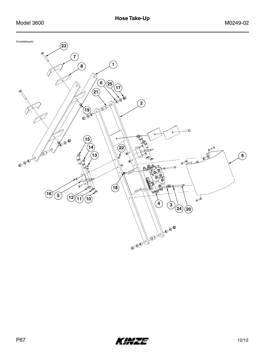 Hose take-up | Kinze 3600 Lift and Rotate Planter (70 CM) Rev. 6/14 User Manual | Page 70 / 186