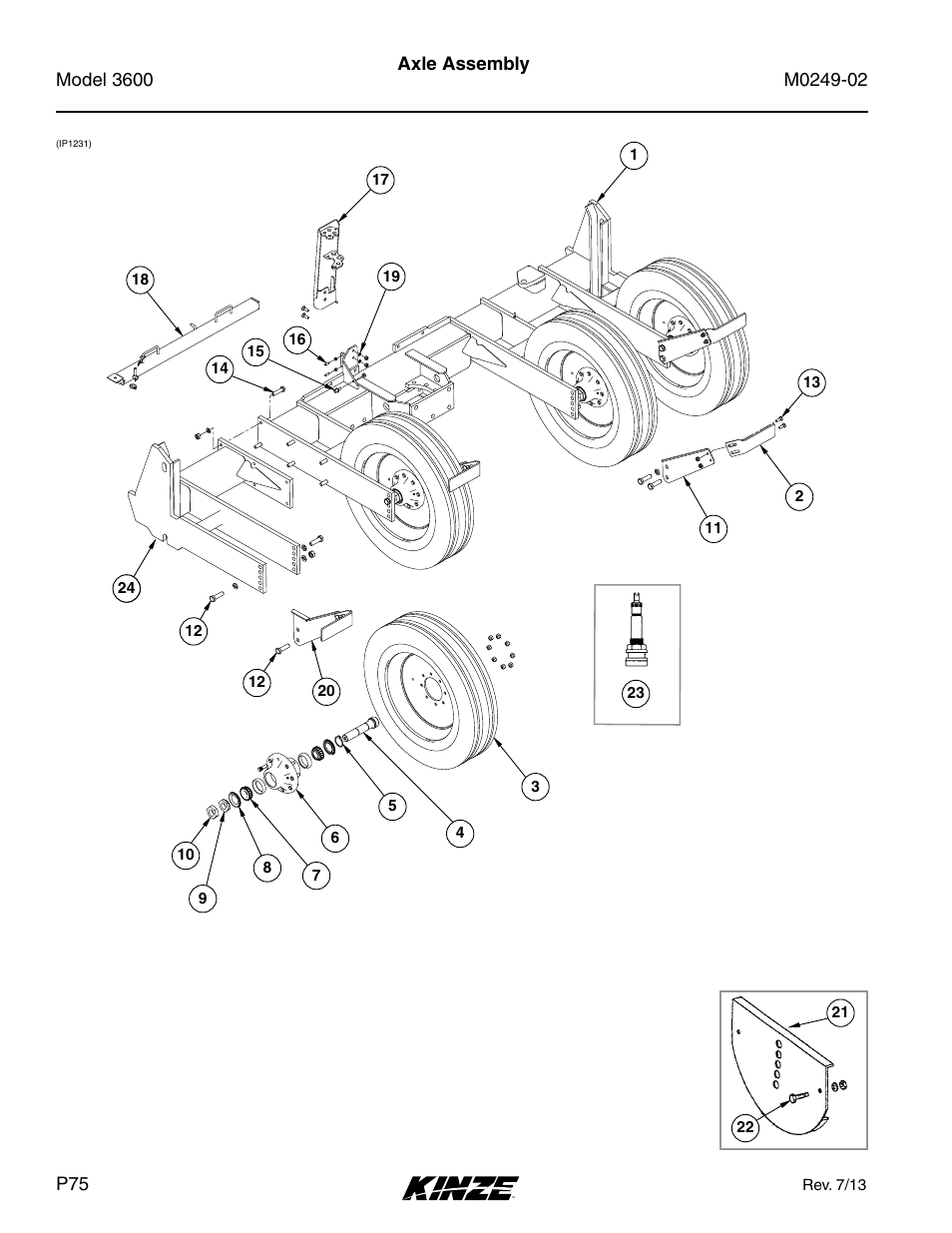 Axle assembly | Kinze 3600 Lift and Rotate Planter (70 CM) Rev. 6/14 User Manual | Page 78 / 186
