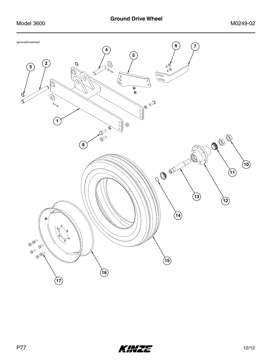Ground drive wheel | Kinze 3600 Lift and Rotate Planter (70 CM) Rev. 6/14 User Manual | Page 80 / 186