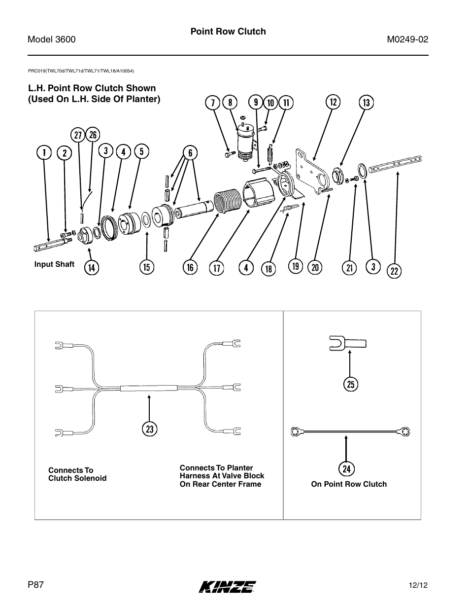 Point row clutch | Kinze 3600 Lift and Rotate Planter (70 CM) Rev. 6/14 User Manual | Page 90 / 186