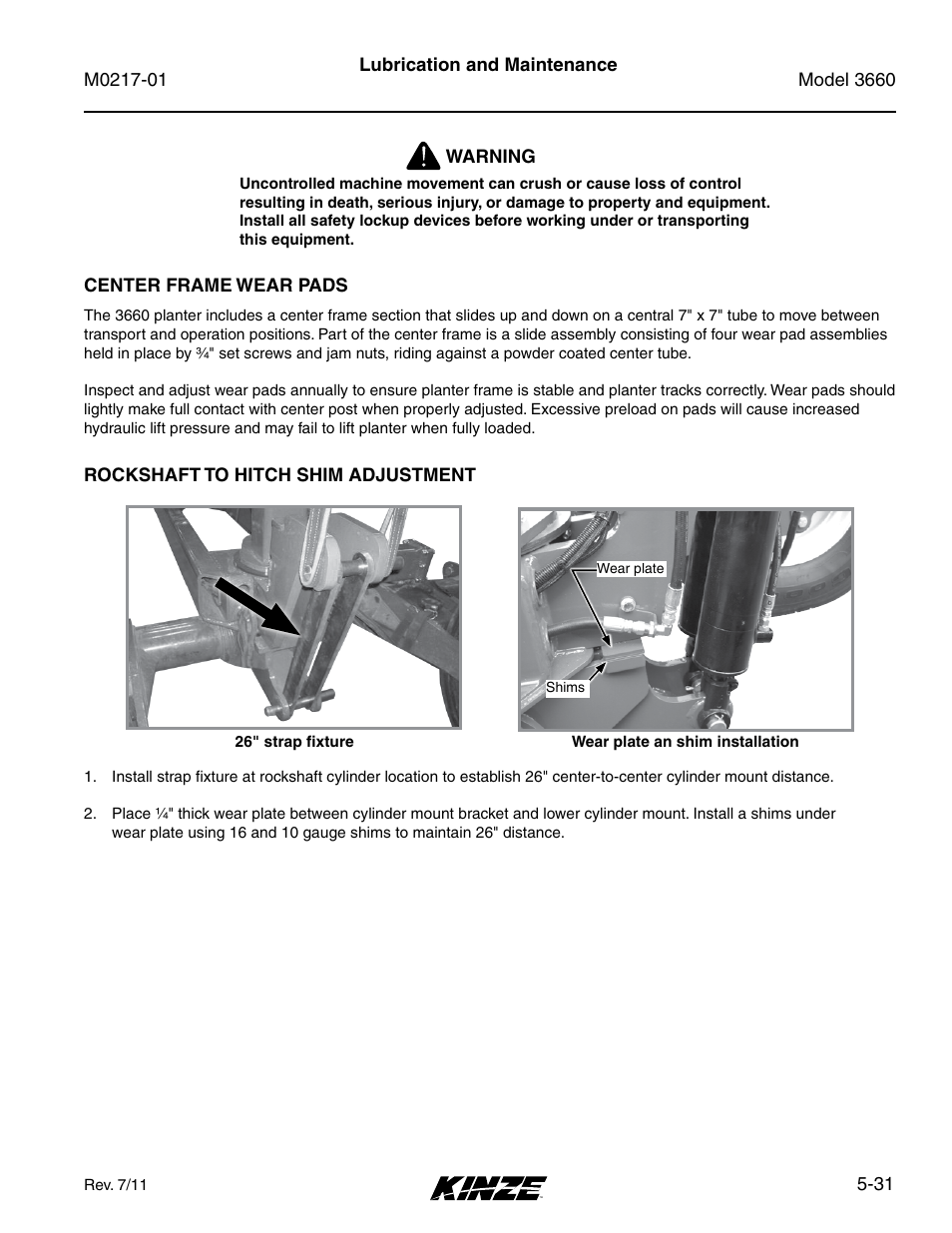 Kinze 3660 Lift and Rotate Planter Rev. 7/14 User Manual | Page 111 / 150
