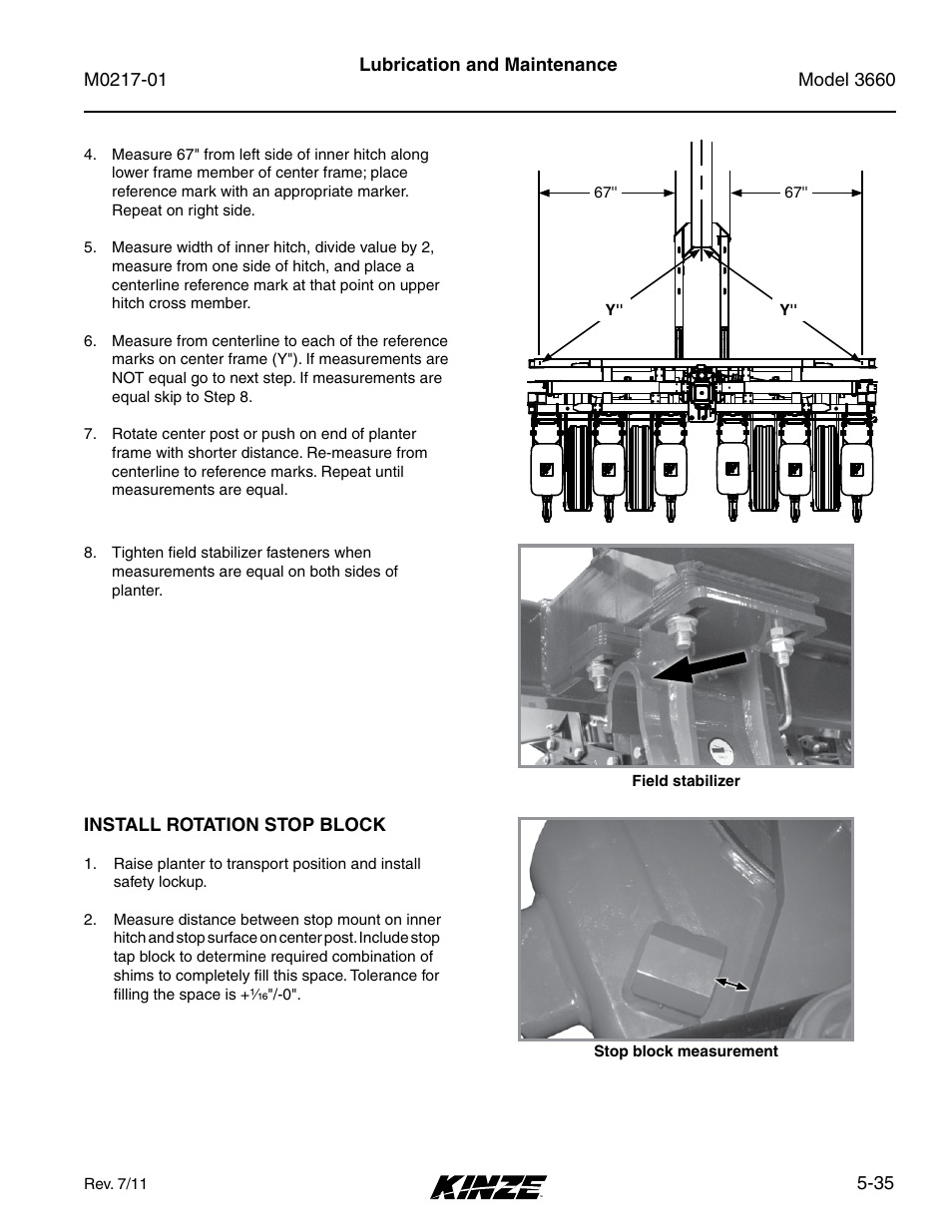 Kinze 3660 Lift and Rotate Planter Rev. 7/14 User Manual | Page 115 / 150
