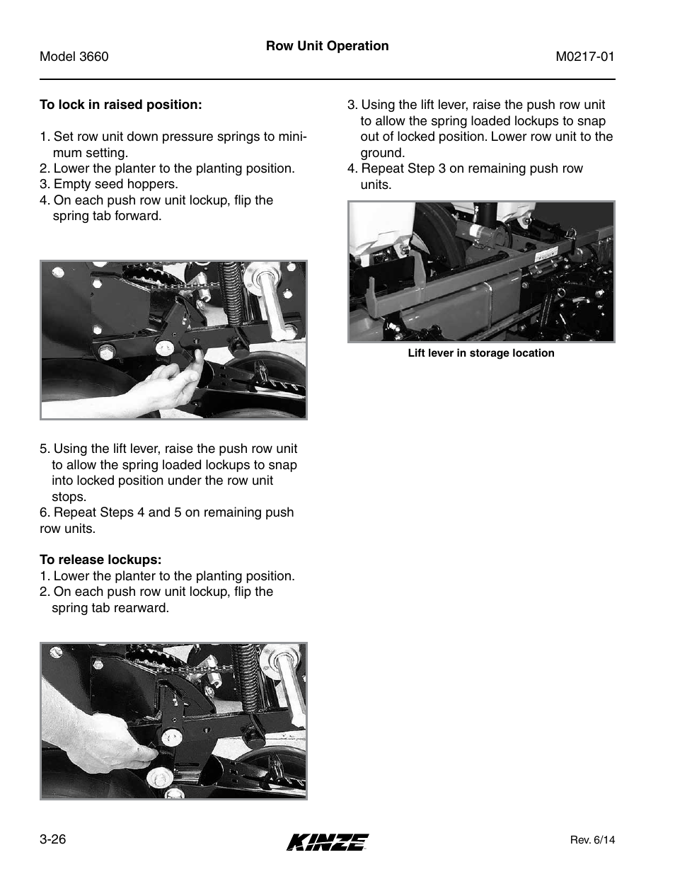 Kinze 3660 Lift and Rotate Planter Rev. 7/14 User Manual | Page 70 / 150
