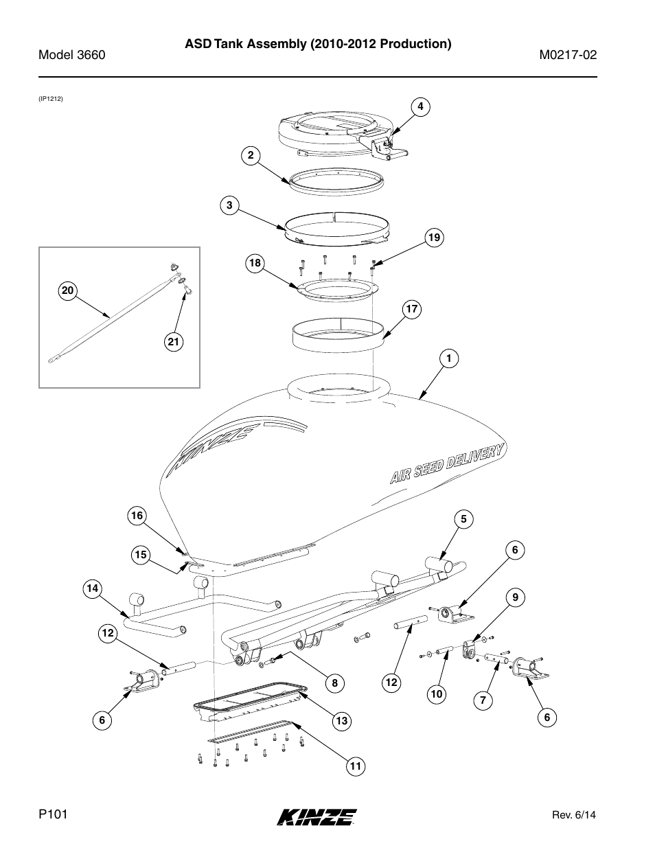 Asd tank assembly (2010-2012 production) | Kinze 3660 Lift and Rotate Planter Rev. 6/14 User Manual | Page 104 / 282