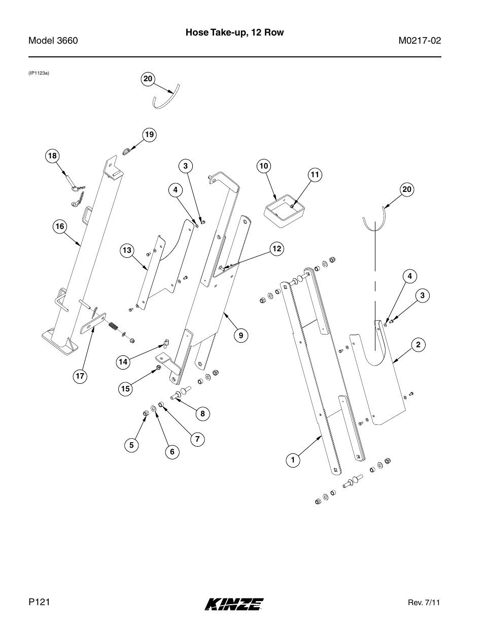 Hose take-up, 12 row | Kinze 3660 Lift and Rotate Planter Rev. 6/14 User Manual | Page 124 / 282