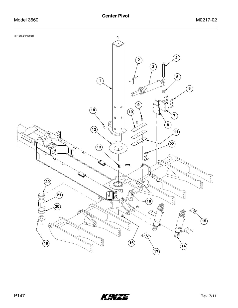 Center pivot | Kinze 3660 Lift and Rotate Planter Rev. 6/14 User Manual | Page 150 / 282