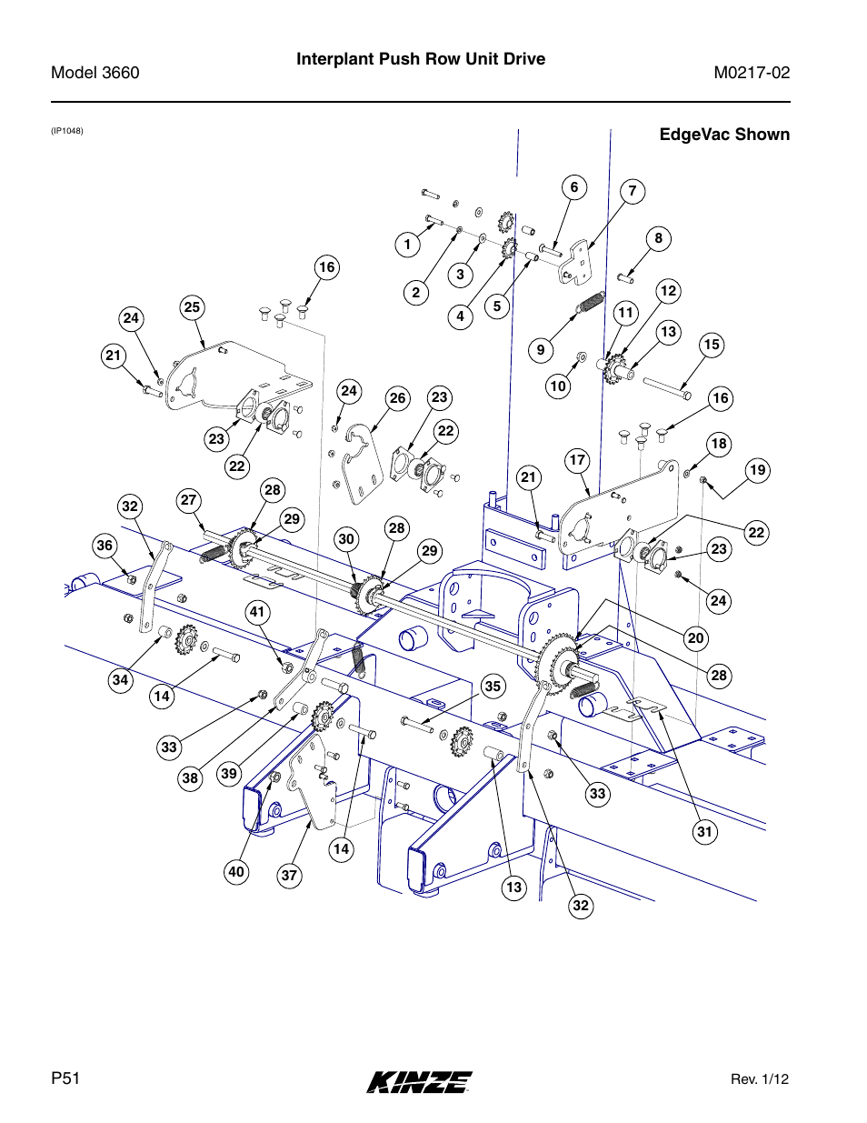 Interplant push row unit drive | Kinze 3660 Lift and Rotate Planter Rev. 6/14 User Manual | Page 54 / 282