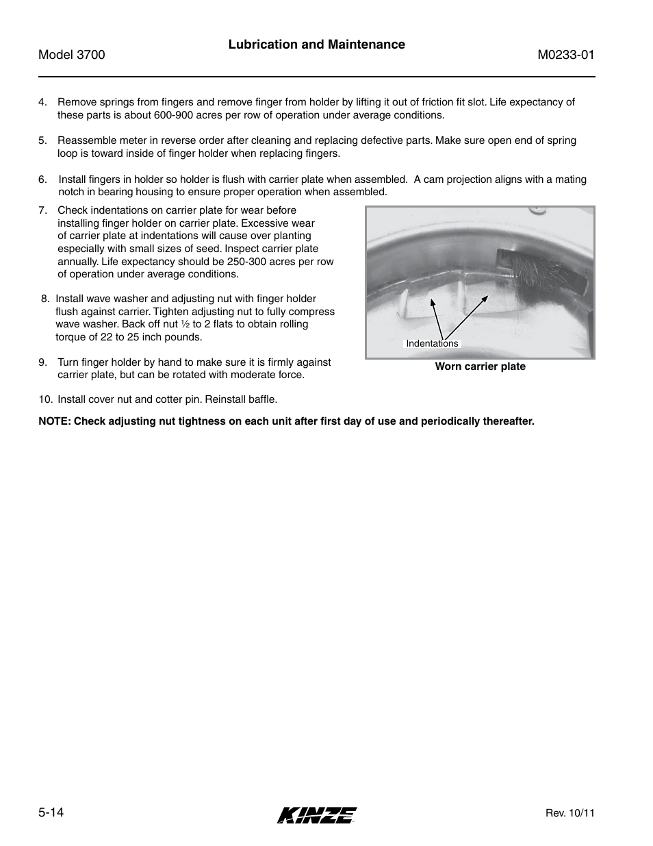 Kinze 3700 Front Folding Planter Rev. 7/14 User Manual | Page 110 / 172