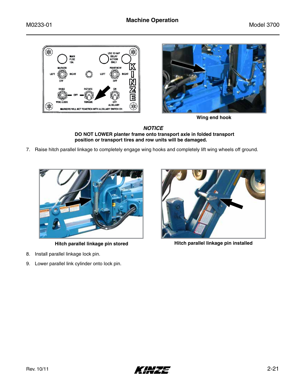 Kinze 3700 Front Folding Planter Rev. 7/14 User Manual | Page 31 / 172