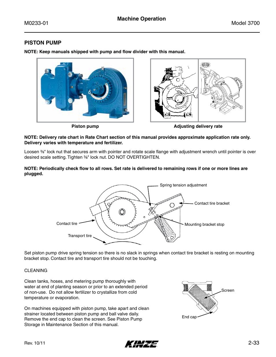 Piston pump, Piston pump -33 | Kinze 3700 Front Folding Planter Rev. 7/14 User Manual | Page 43 / 172