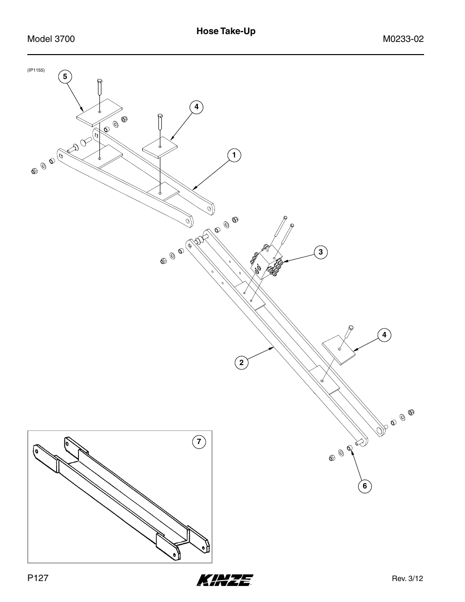 Hose take-up | Kinze 3700 Front Folding Planter Rev. 6/14 User Manual | Page 130 / 284
