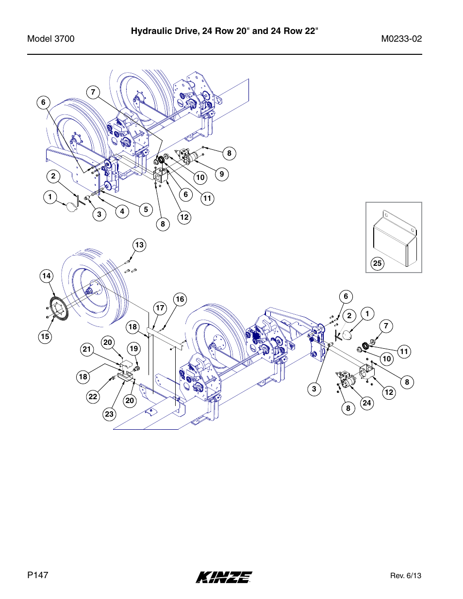 Hydraulic drive, 24 row 20" and 24 row 22 | Kinze 3700 Front Folding Planter Rev. 6/14 User Manual | Page 150 / 284