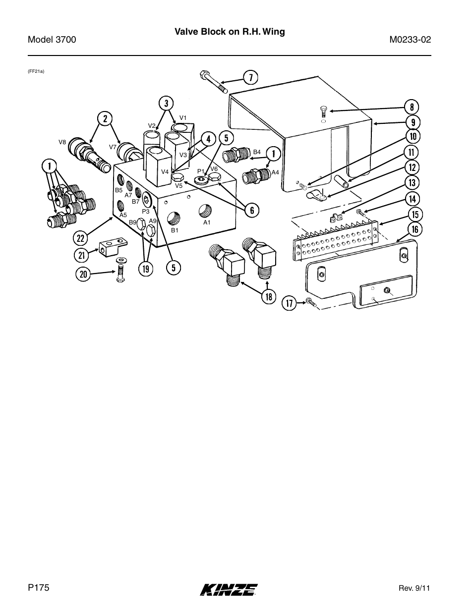 Valve block on r.h. wing | Kinze 3700 Front Folding Planter Rev. 6/14 User Manual | Page 178 / 284