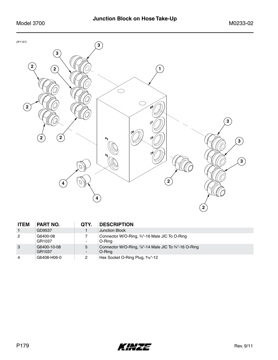 Junction block on hose take-up | Kinze 3700 Front Folding Planter Rev. 6/14 User Manual | Page 182 / 284
