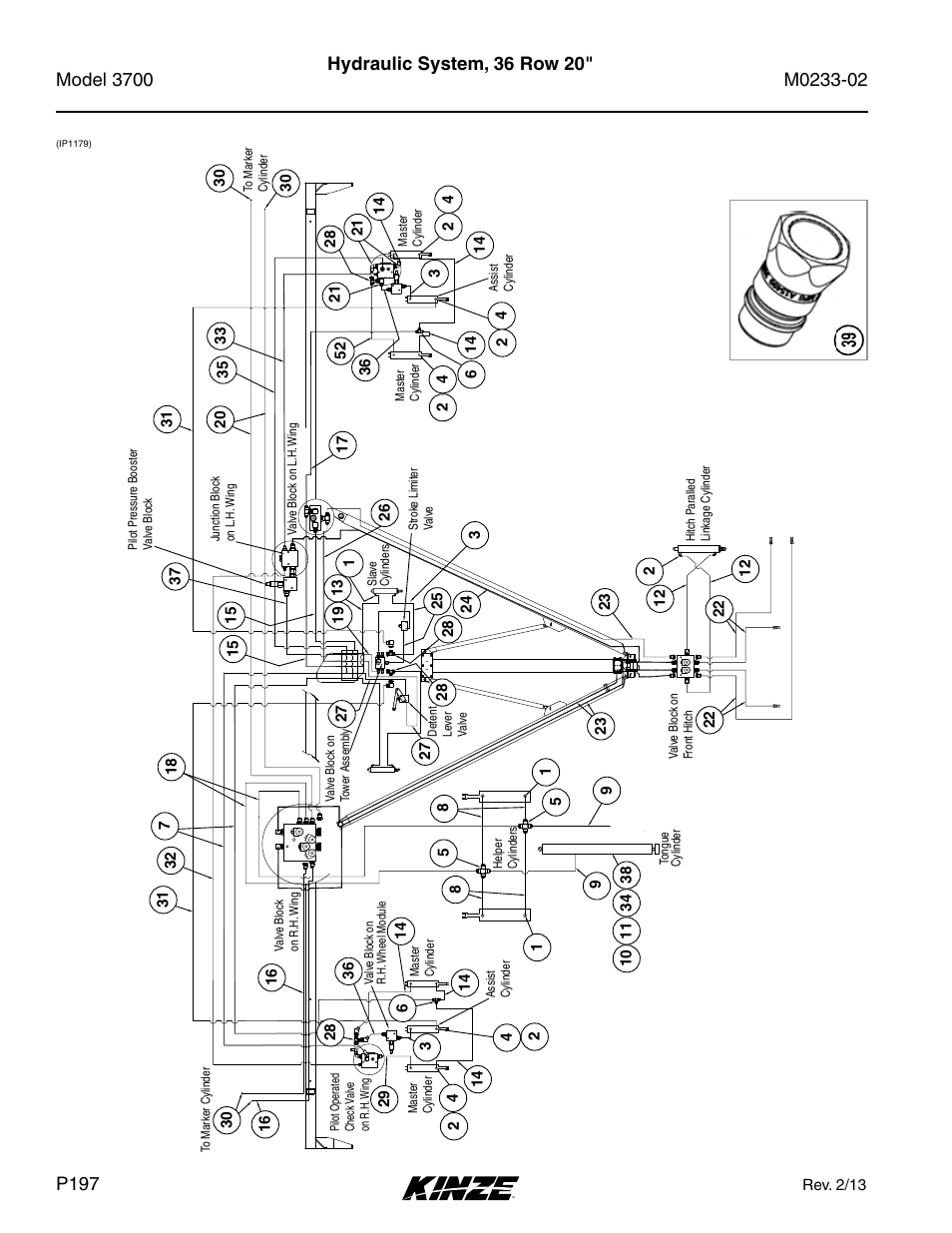 Hydraulic system, 36 row 20 | Kinze 3700 Front Folding Planter Rev. 6/14 User Manual | Page 200 / 284