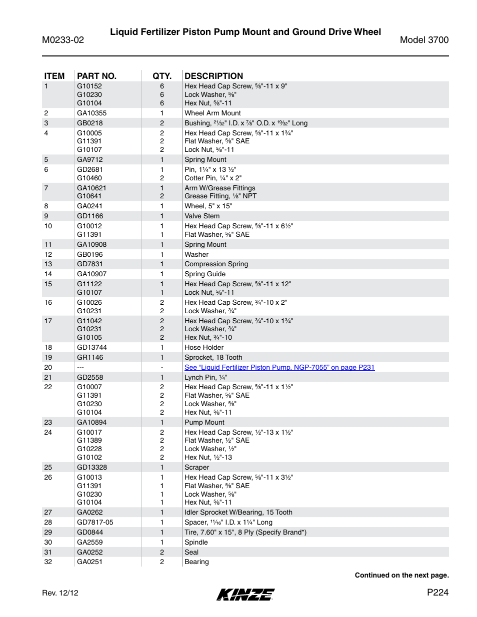 P224 | Kinze 3700 Front Folding Planter Rev. 6/14 User Manual | Page 227 / 284
