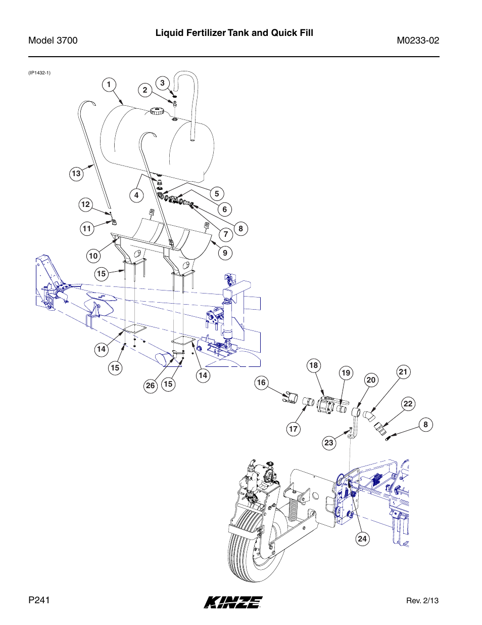 Liquid fertilizer tank and quick fill | Kinze 3700 Front Folding Planter Rev. 6/14 User Manual | Page 244 / 284