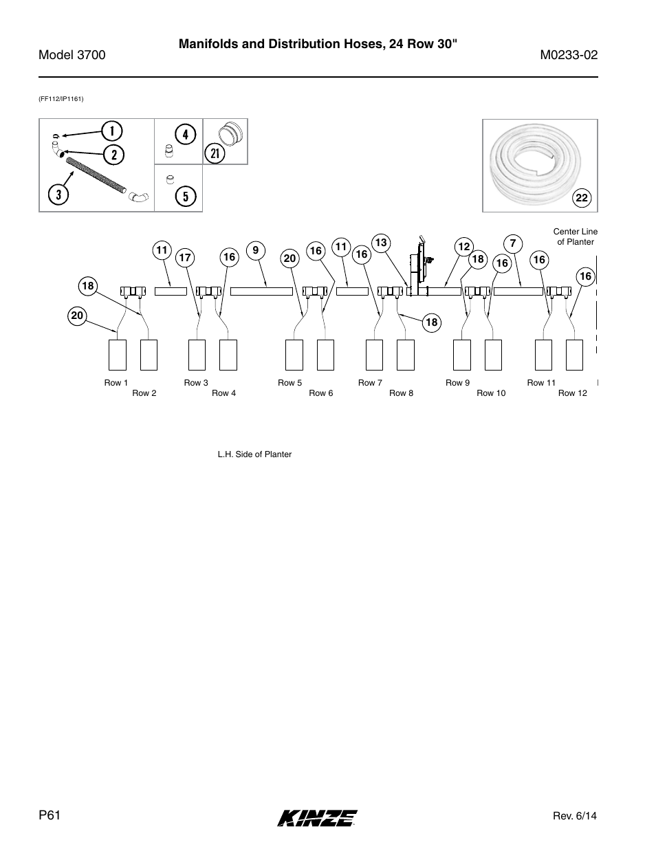Manifolds and distribution hoses, 24 row 30 | Kinze 3700 Front Folding Planter Rev. 6/14 User Manual | Page 64 / 284
