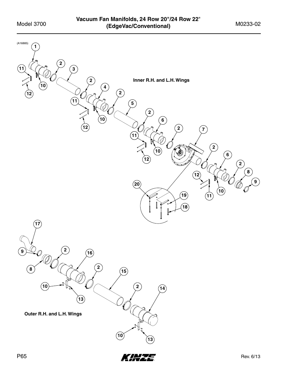 Vacuum fan manifolds, 24 row 20"/24 row 22 | Kinze 3700 Front Folding Planter Rev. 6/14 User Manual | Page 68 / 284