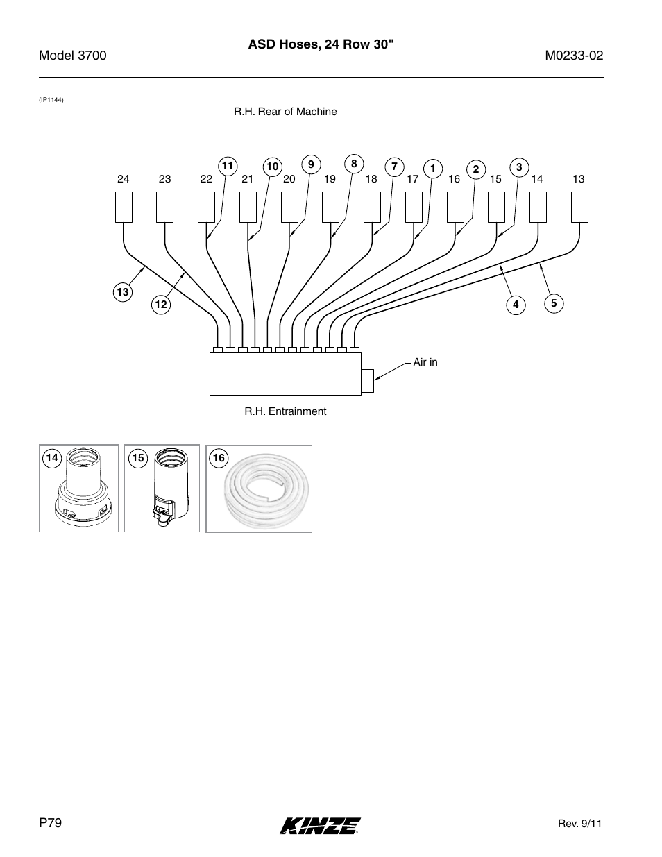 Asd hoses, 24 row 30 | Kinze 3700 Front Folding Planter Rev. 6/14 User Manual | Page 82 / 284