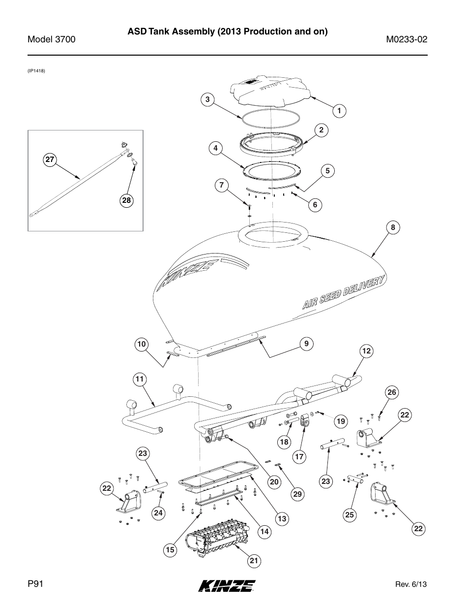 Asd tank assembly (2013 production and on) | Kinze 3700 Front Folding Planter Rev. 6/14 User Manual | Page 94 / 284