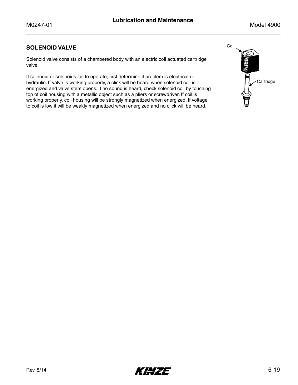 Solenoid valve, Solenoid valve -19 | Kinze 4900 Front Folding Planter Rev. 5/14 User Manual | Page 101 / 132
