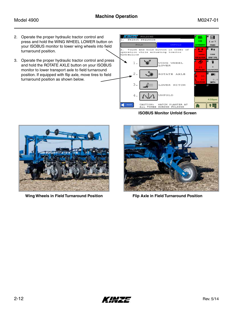 Kinze 4900 Front Folding Planter Rev. 5/14 User Manual | Page 24 / 132