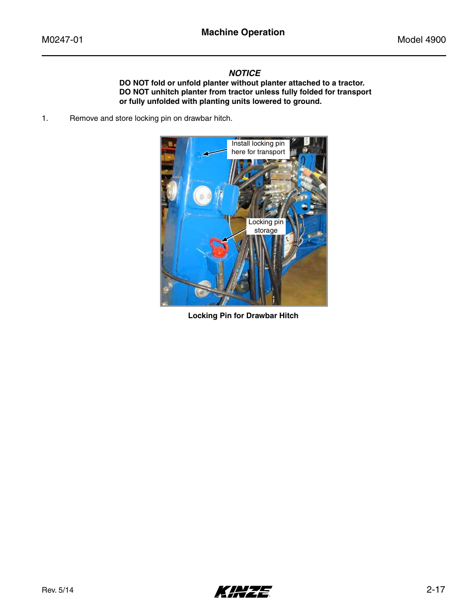 Kinze 4900 Front Folding Planter Rev. 5/14 User Manual | Page 29 / 132