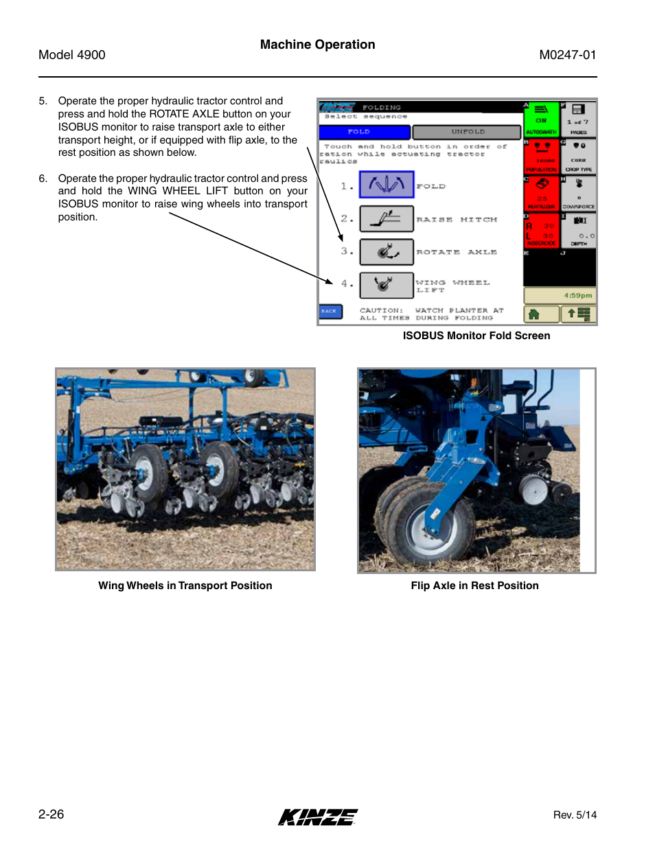 Kinze 4900 Front Folding Planter Rev. 5/14 User Manual | Page 38 / 132