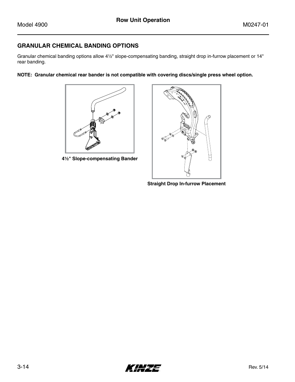 Granular chemical banding options, Granular chemical banding options -14 | Kinze 4900 Front Folding Planter Rev. 5/14 User Manual | Page 72 / 132