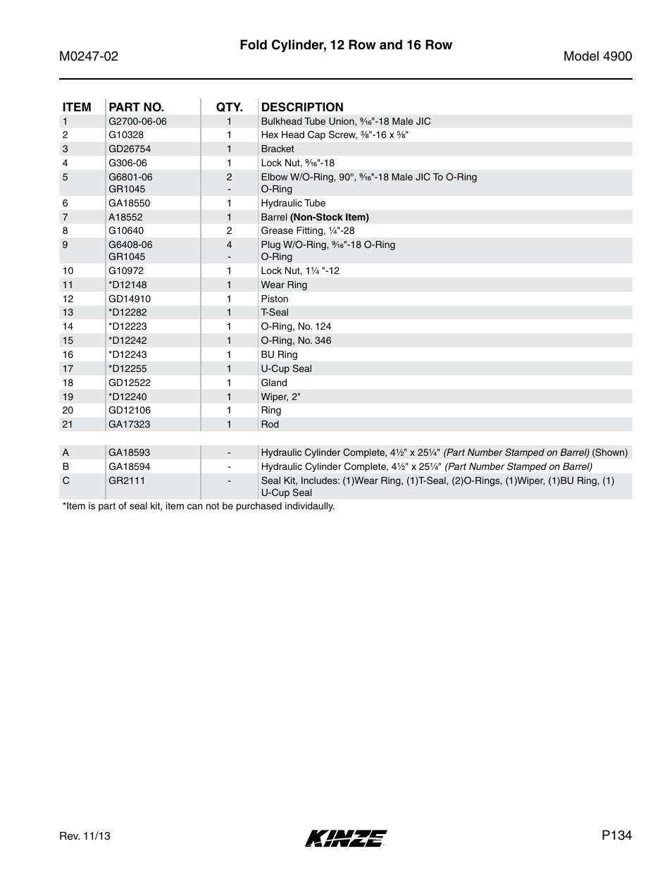 P134 | Kinze 4900 Front Folding Planter Rev. 3/14 User Manual | Page 137 / 280