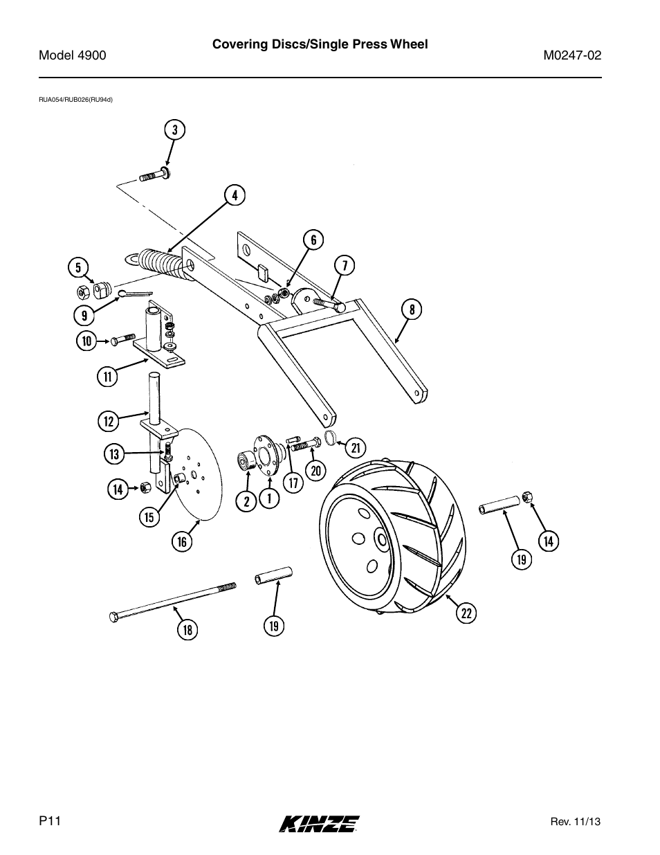 Covering discs/single press wheel | Kinze 4900 Front Folding Planter Rev. 3/14 User Manual | Page 14 / 280