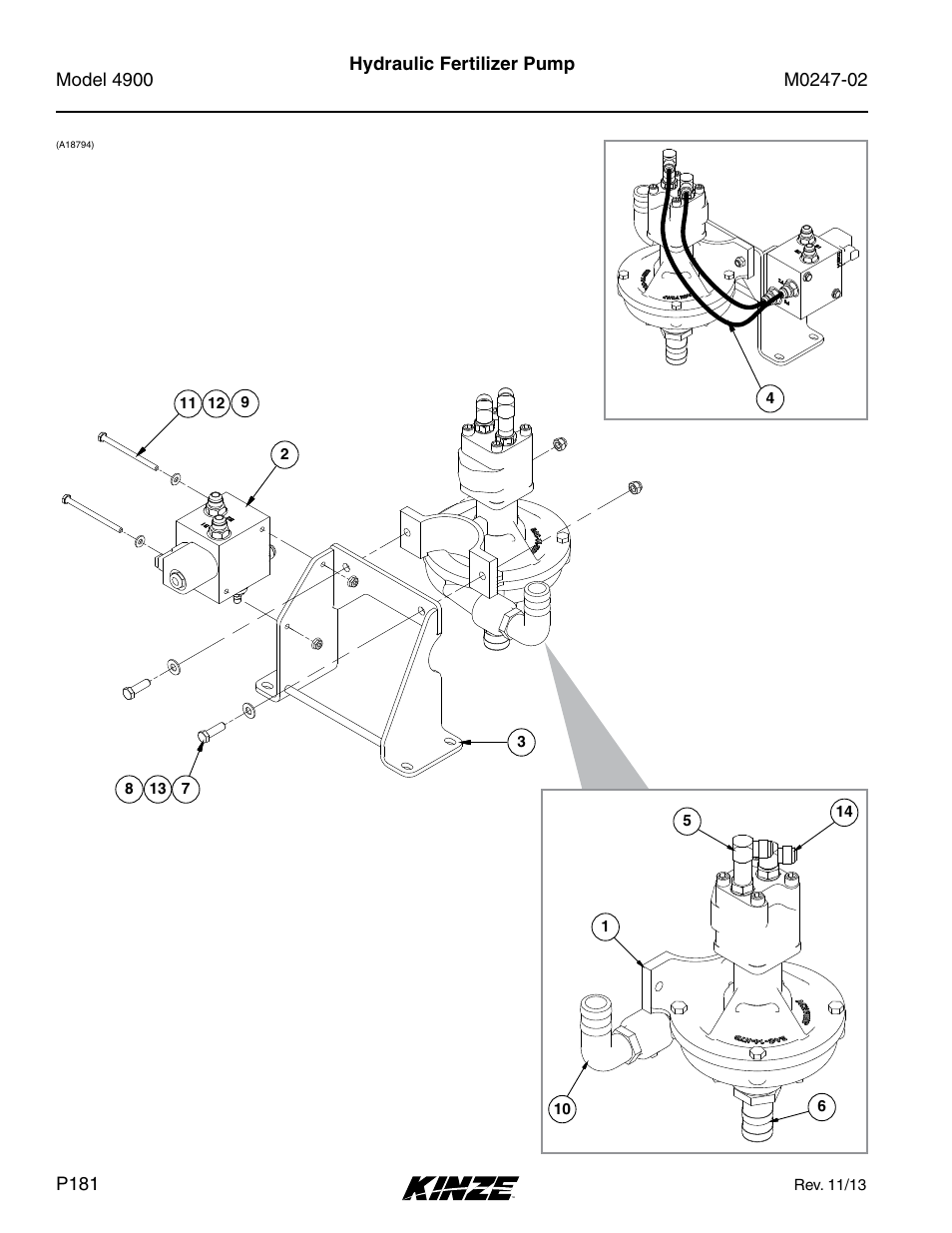 Hydraulic fertilizer pump | Kinze 4900 Front Folding Planter Rev. 3/14 User Manual | Page 184 / 280