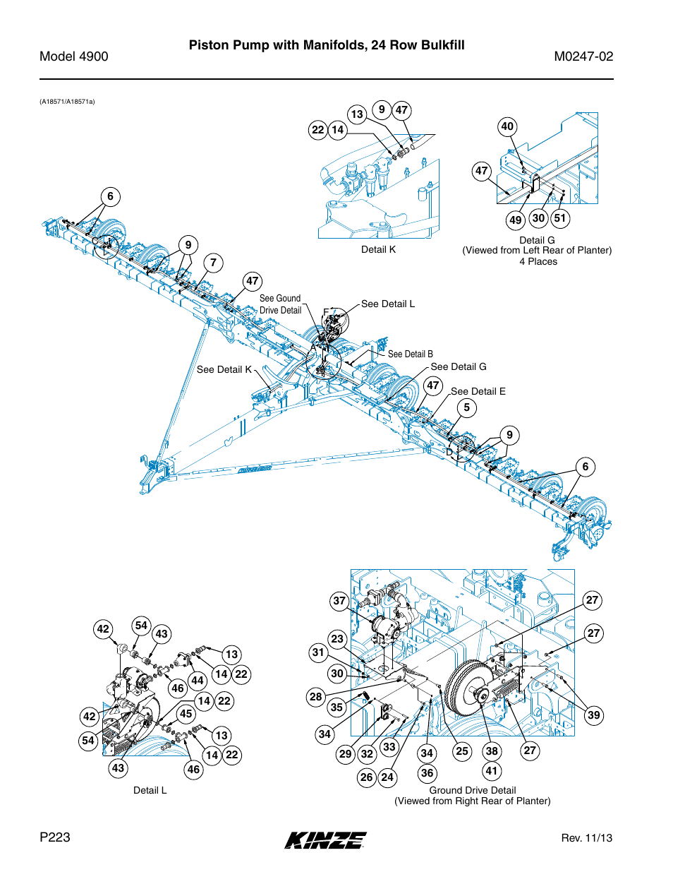 Piston pump with manifolds, 24 row bulkfill | Kinze 4900 Front Folding Planter Rev. 3/14 User Manual | Page 226 / 280