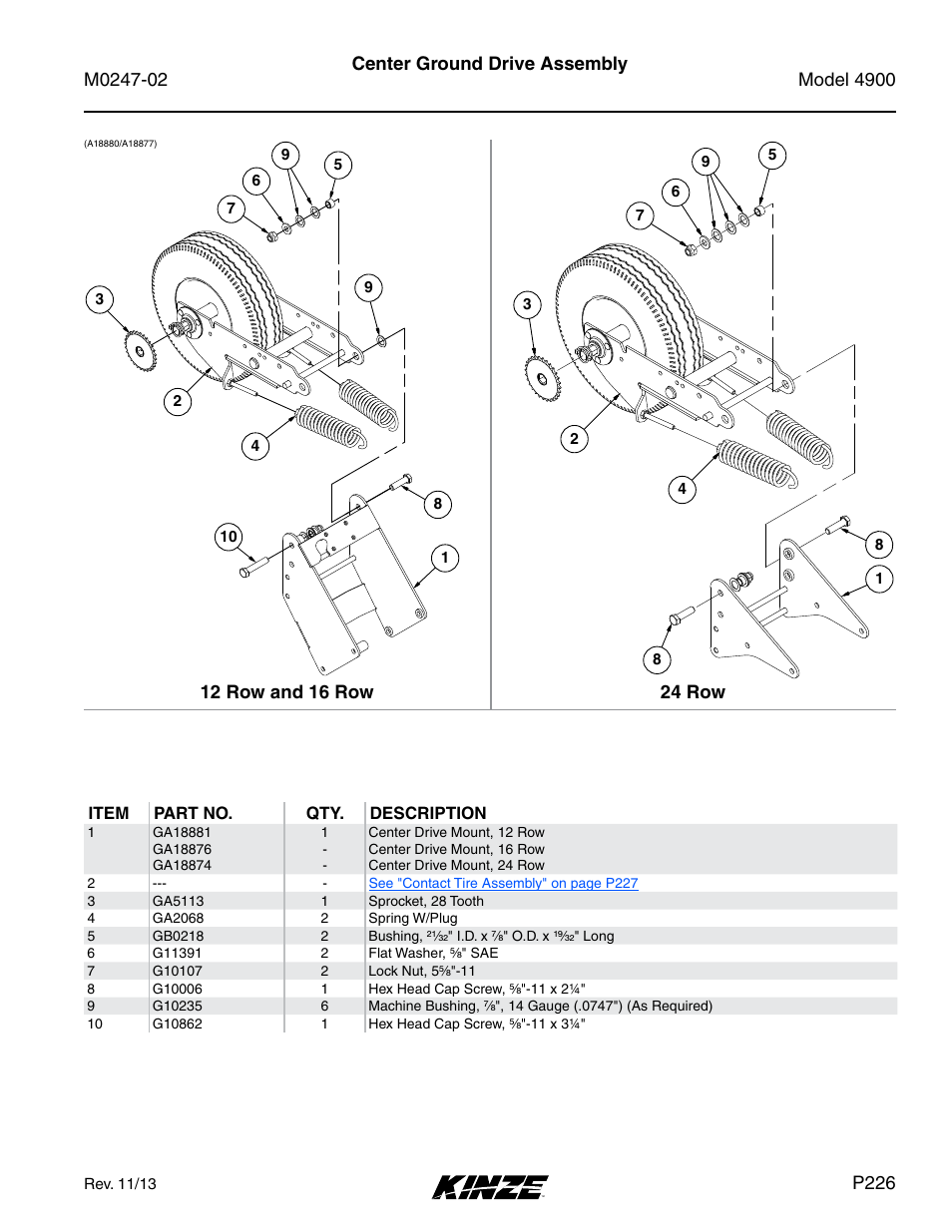 Center ground drive assembly | Kinze 4900 Front Folding Planter Rev. 3/14 User Manual | Page 229 / 280
