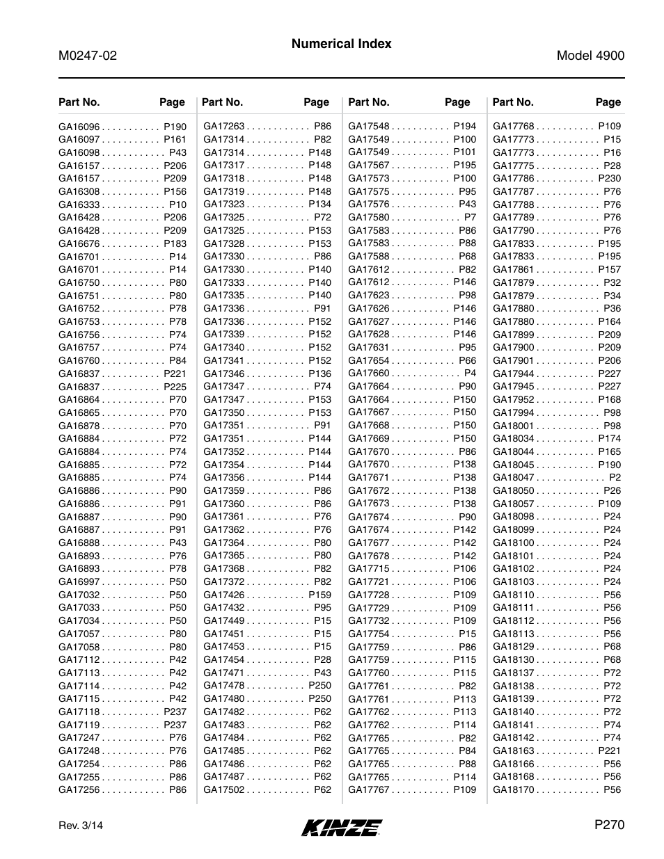 Kinze 4900 Front Folding Planter Rev. 3/14 User Manual | Page 273 / 280